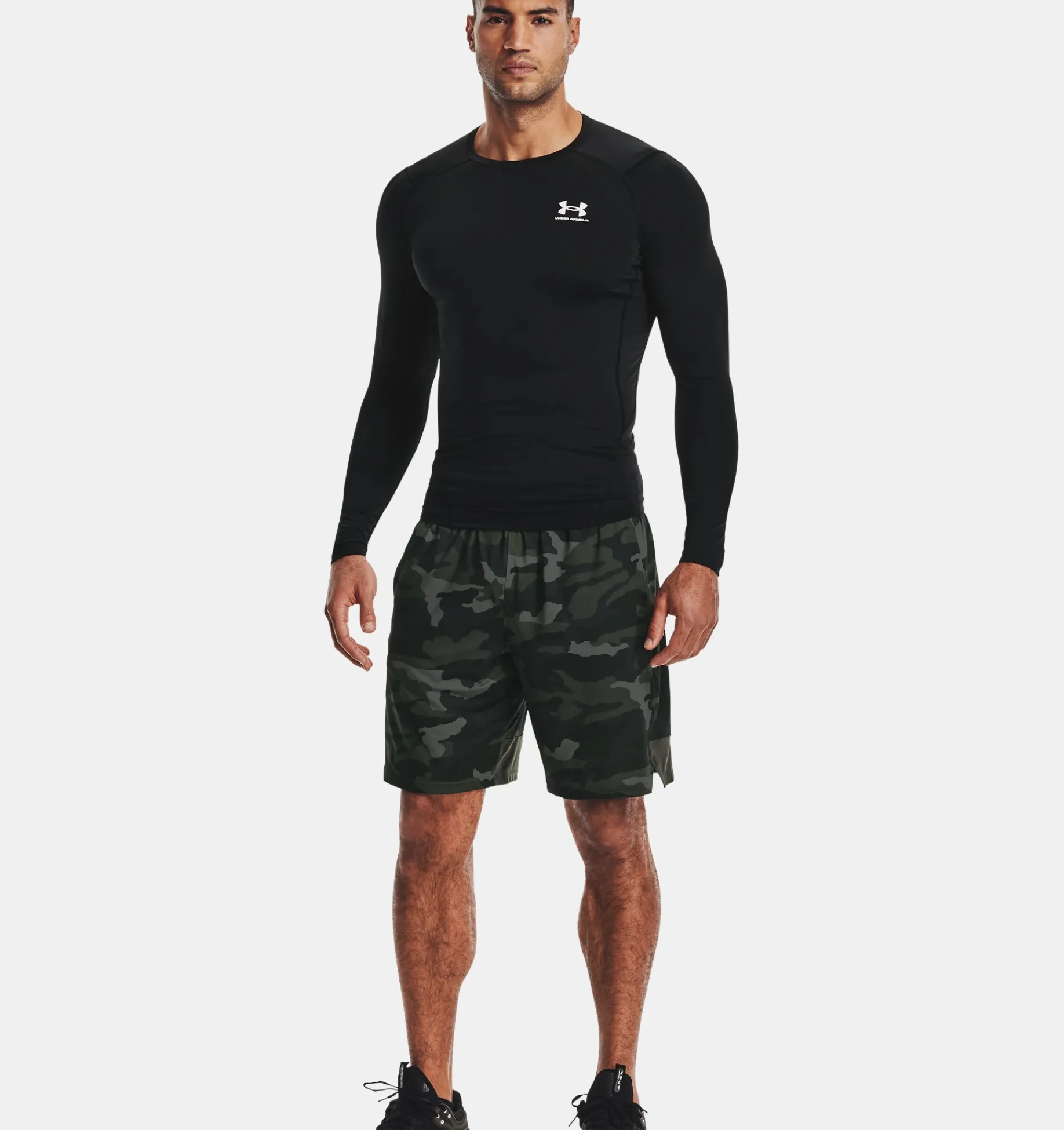 Shop Under Armour Maglia A Manica Lunga Heatgear® Armour Da Uomo Black / White - 001