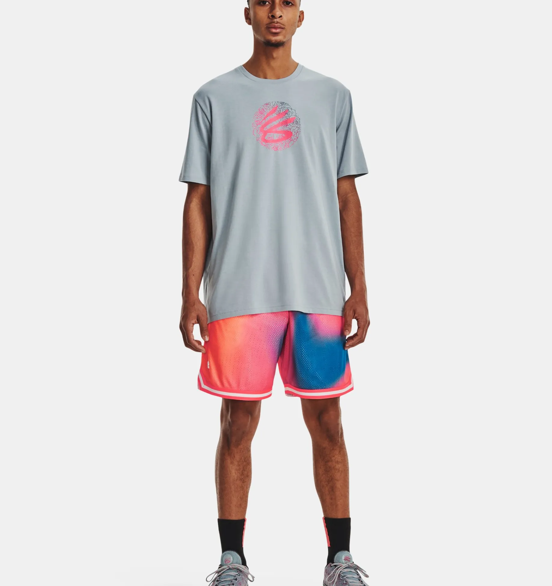 Hot Under Armour Maglia A Maniche Corte Curry Mothers Day Da Uomo Harbor Blue / Pink Shock - 465