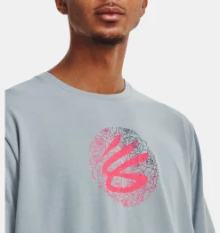 Hot Under Armour Maglia A Maniche Corte Curry Mothers Day Da Uomo Harbor Blue / Pink Shock - 465