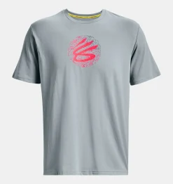 Hot Under Armour Maglia A Maniche Corte Curry Mothers Day Da Uomo Harbor Blue / Pink Shock - 465