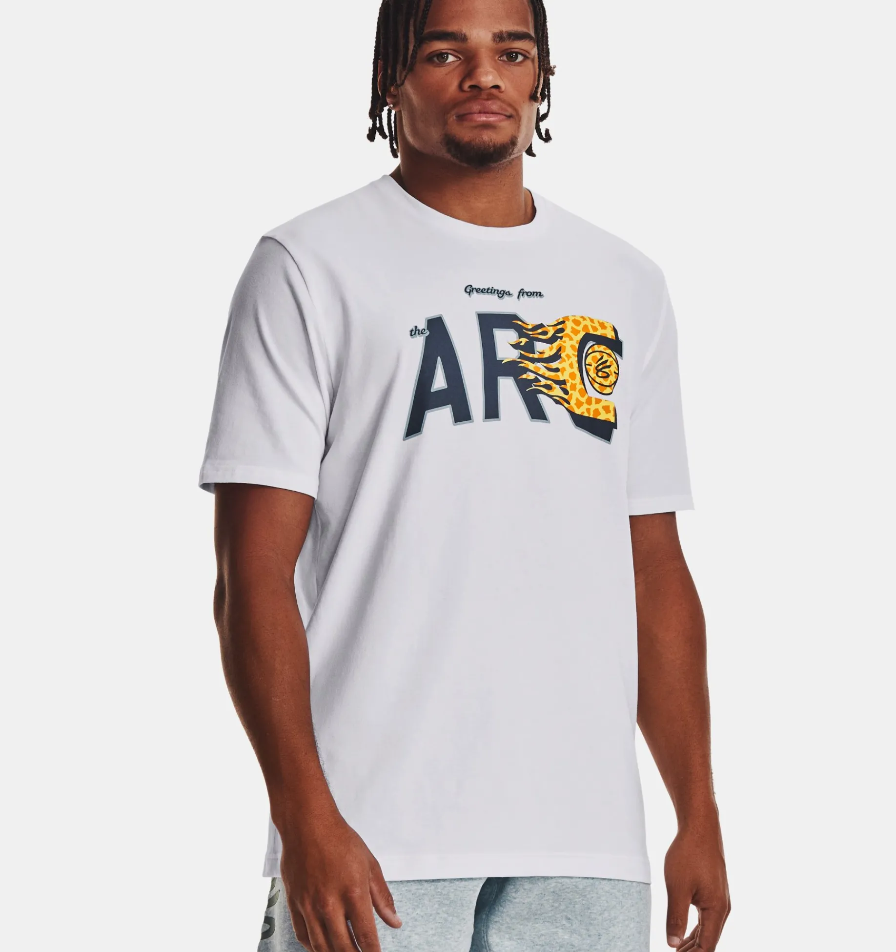 Hot Under Armour Maglia A Maniche Corte Curry Arc Da Uomo White / Downpour Gray - 100