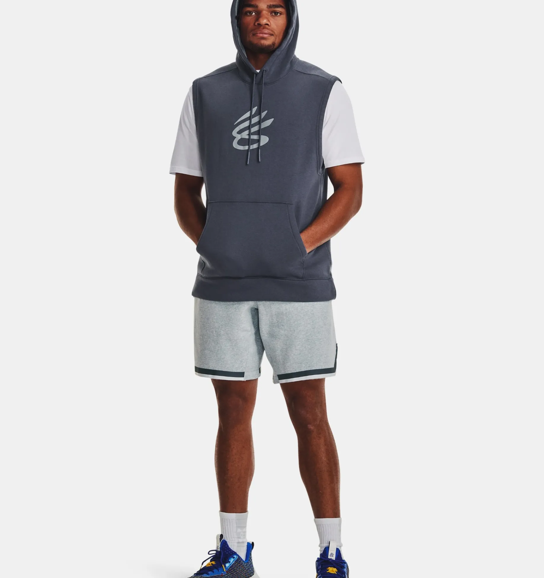 Hot Under Armour Maglia A Maniche Corte Curry Arc Da Uomo White / Downpour Gray - 100