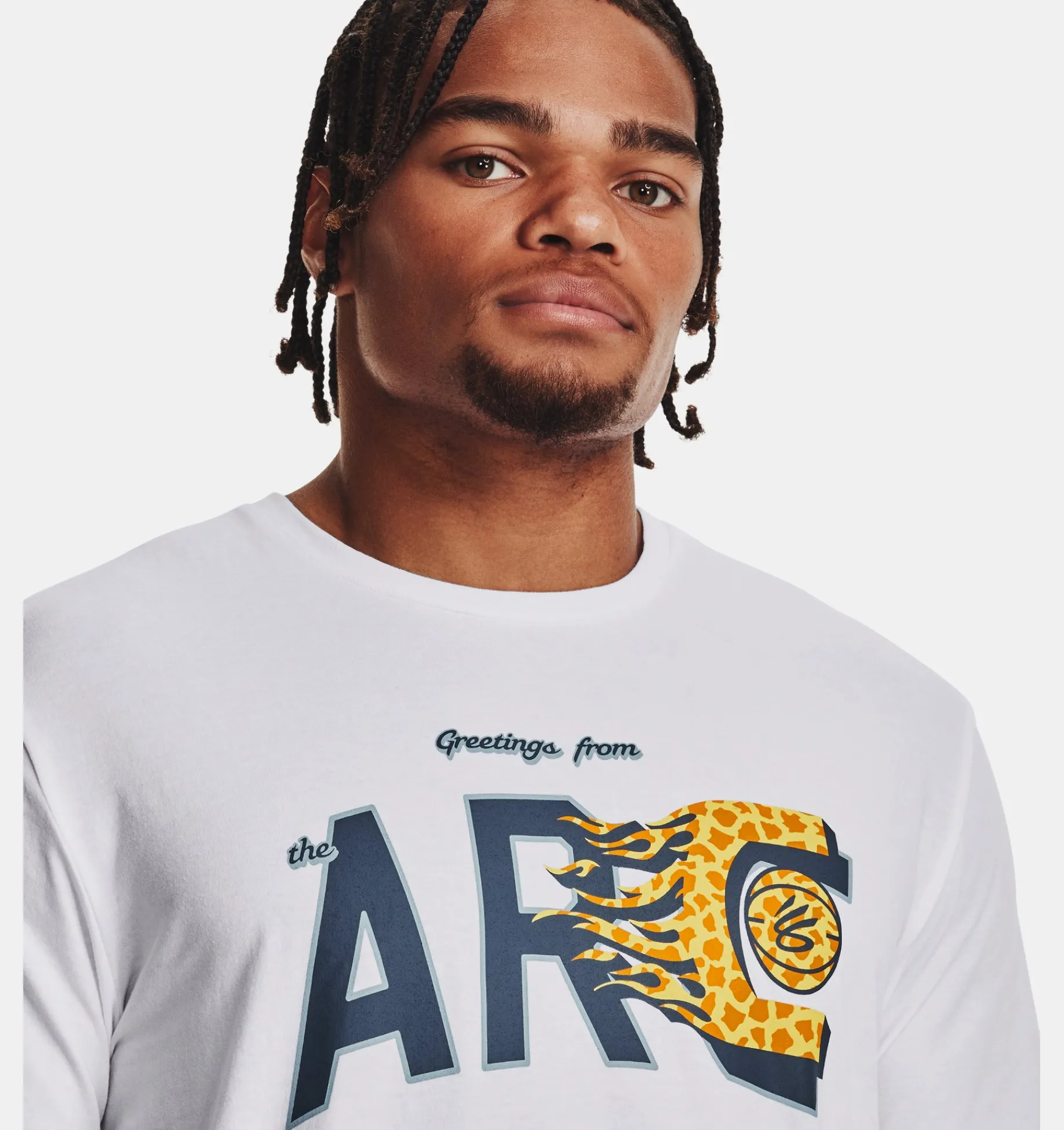 Hot Under Armour Maglia A Maniche Corte Curry Arc Da Uomo White / Downpour Gray - 100
