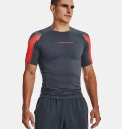 Outlet Under Armour Maglia A Maniche Corte Heatgear® Da Uomo Downpour Gray / After Burn - 044