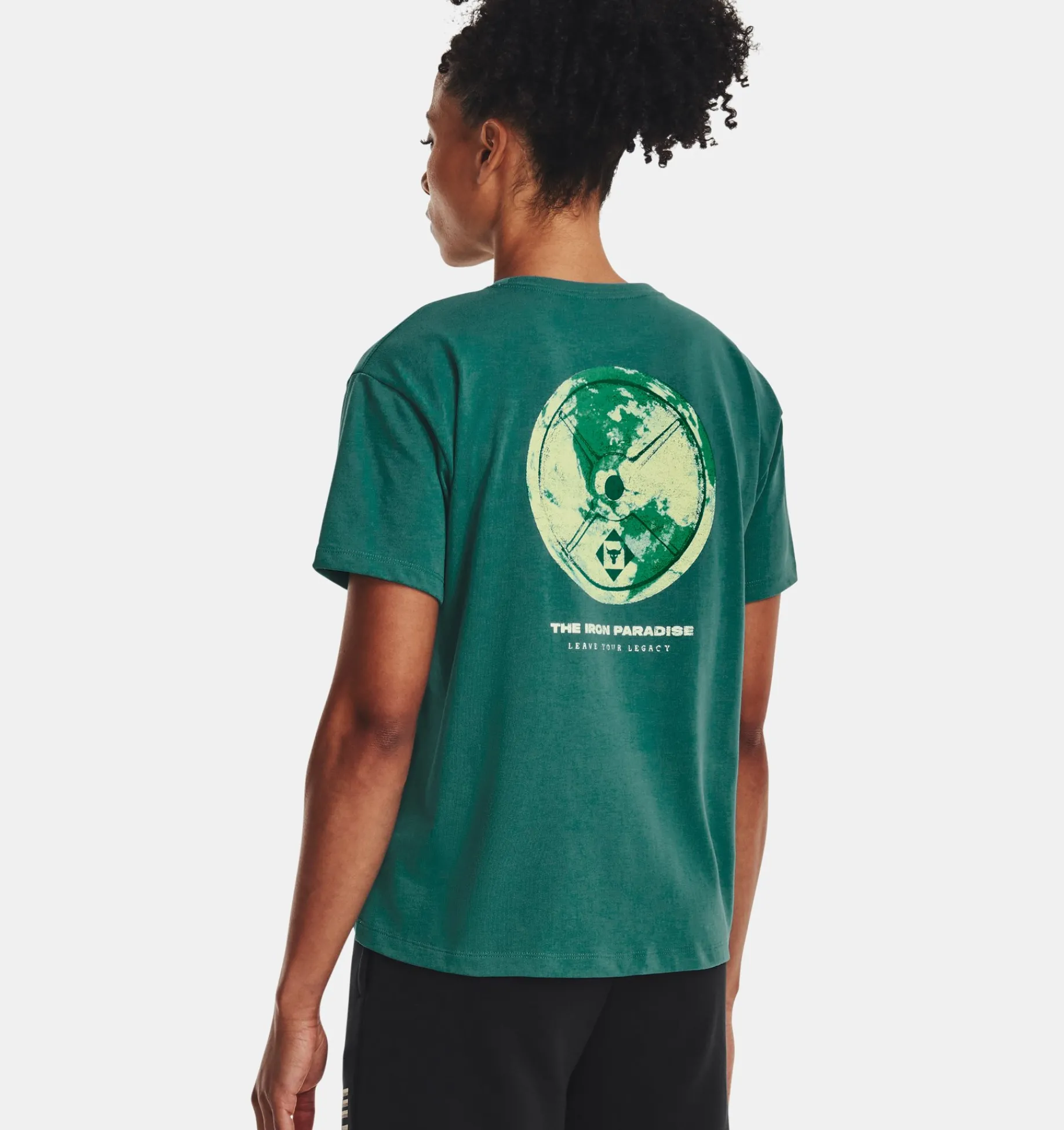 Sale Under Armour Maglia A Maniche Corte Project Rock Globe Da Donna Coastal Teal / Fade - 722