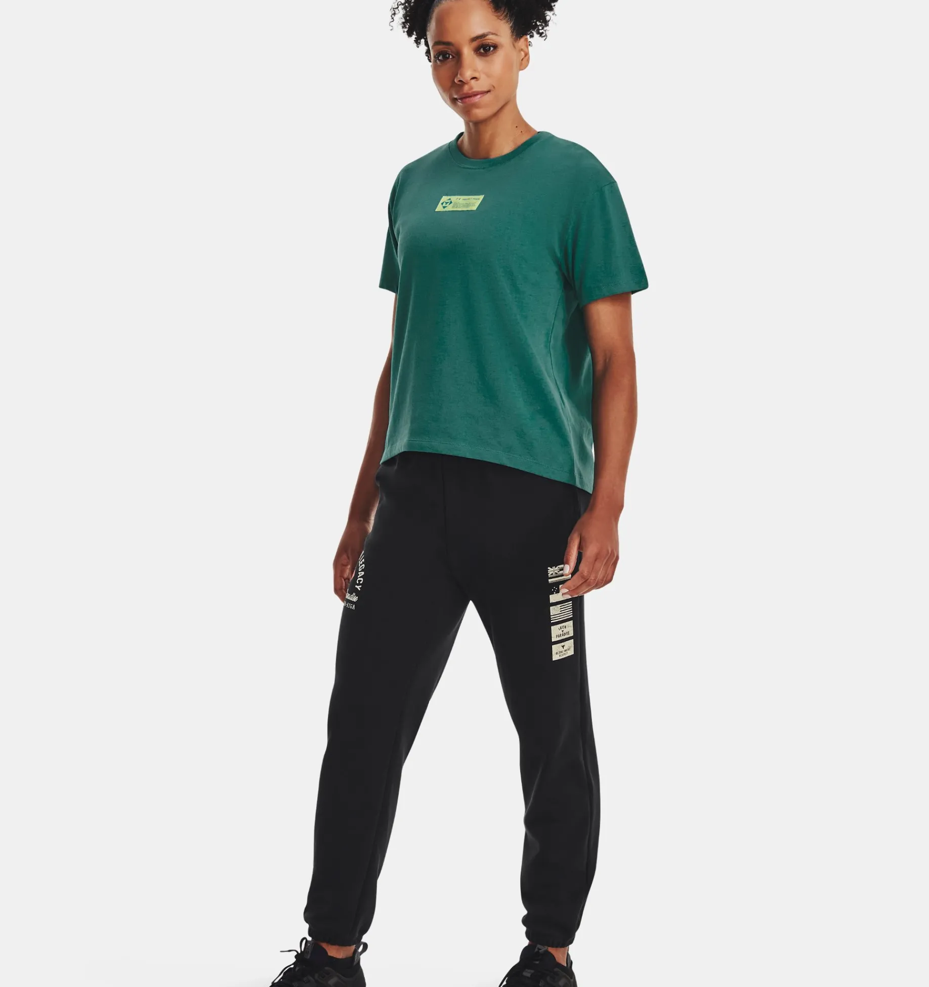 Sale Under Armour Maglia A Maniche Corte Project Rock Globe Da Donna Coastal Teal / Fade - 722