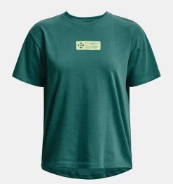 Sale Under Armour Maglia A Maniche Corte Project Rock Globe Da Donna Coastal Teal / Fade - 722