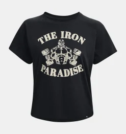 Store Under Armour Maglia A Maniche Corte Project Rock Vintage Iron Da Donna Black / Summit White - 001