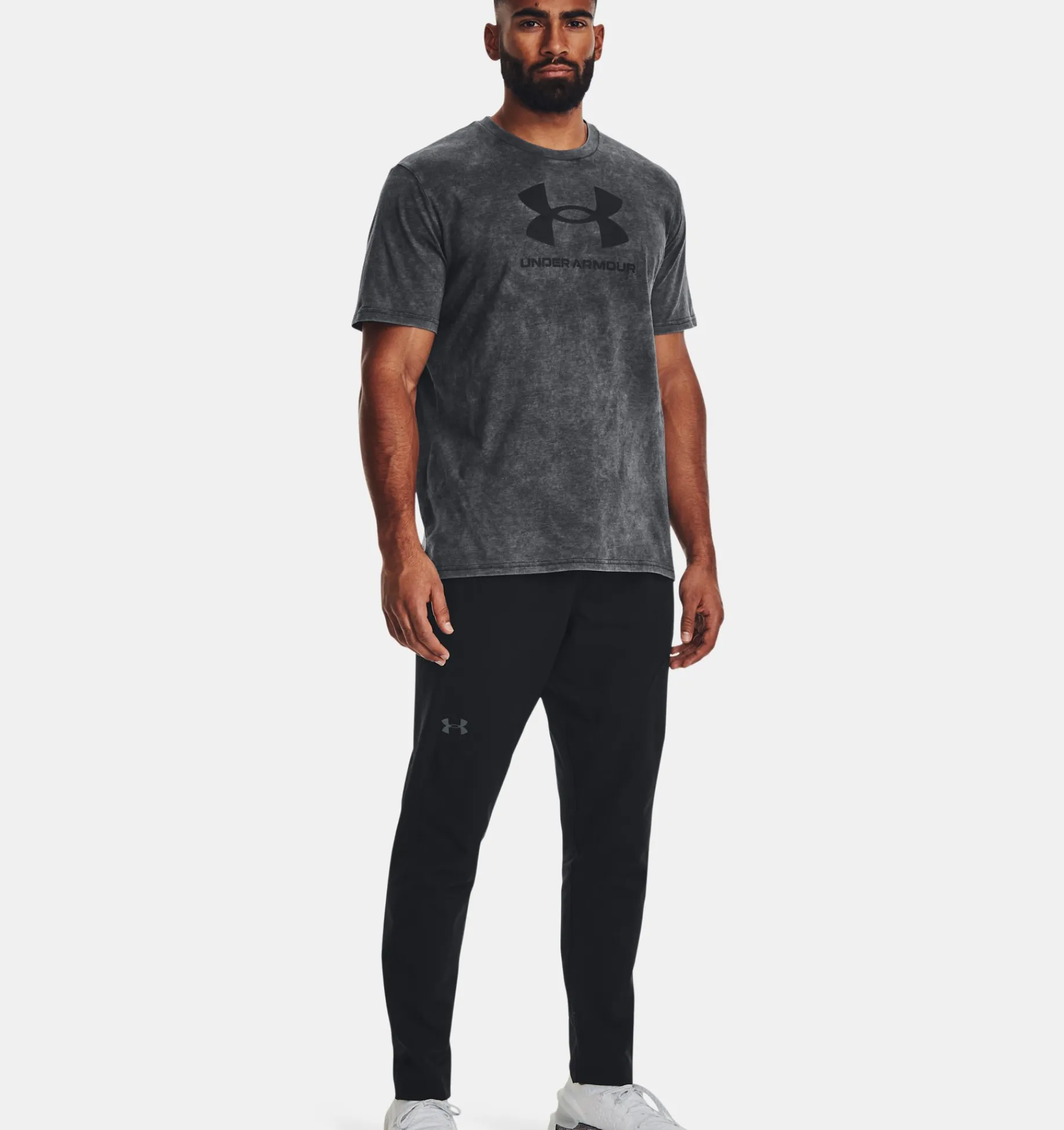 Hot Under Armour Maglia A Maniche Corte Ua Wash Tonal Sportstyle Da Uomo Black Medium Heather / Black - 002