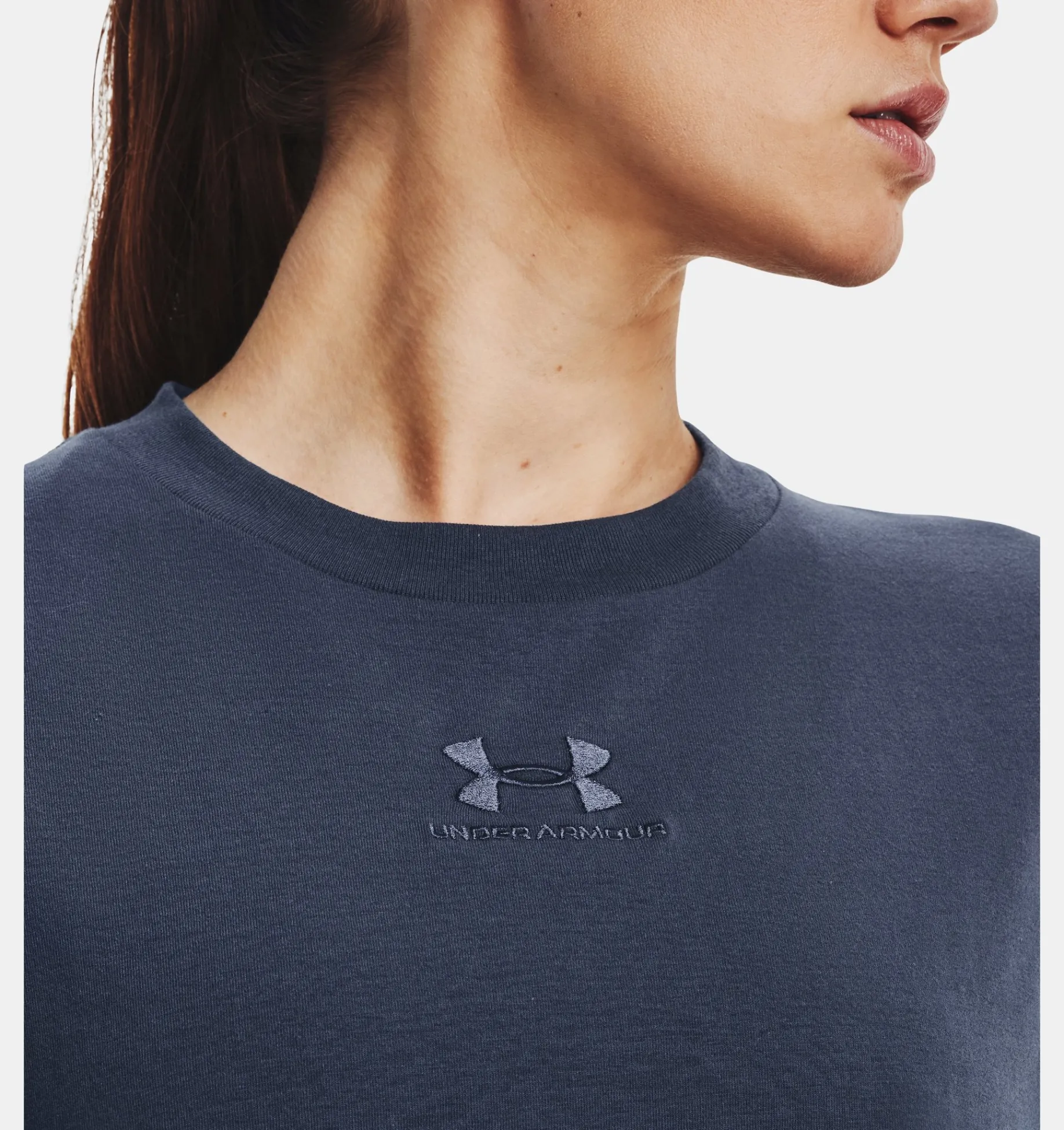 Best Under Armour Maglia A Maniche Corte Ua Printed Extended Da Donna Downpour Gray - 044