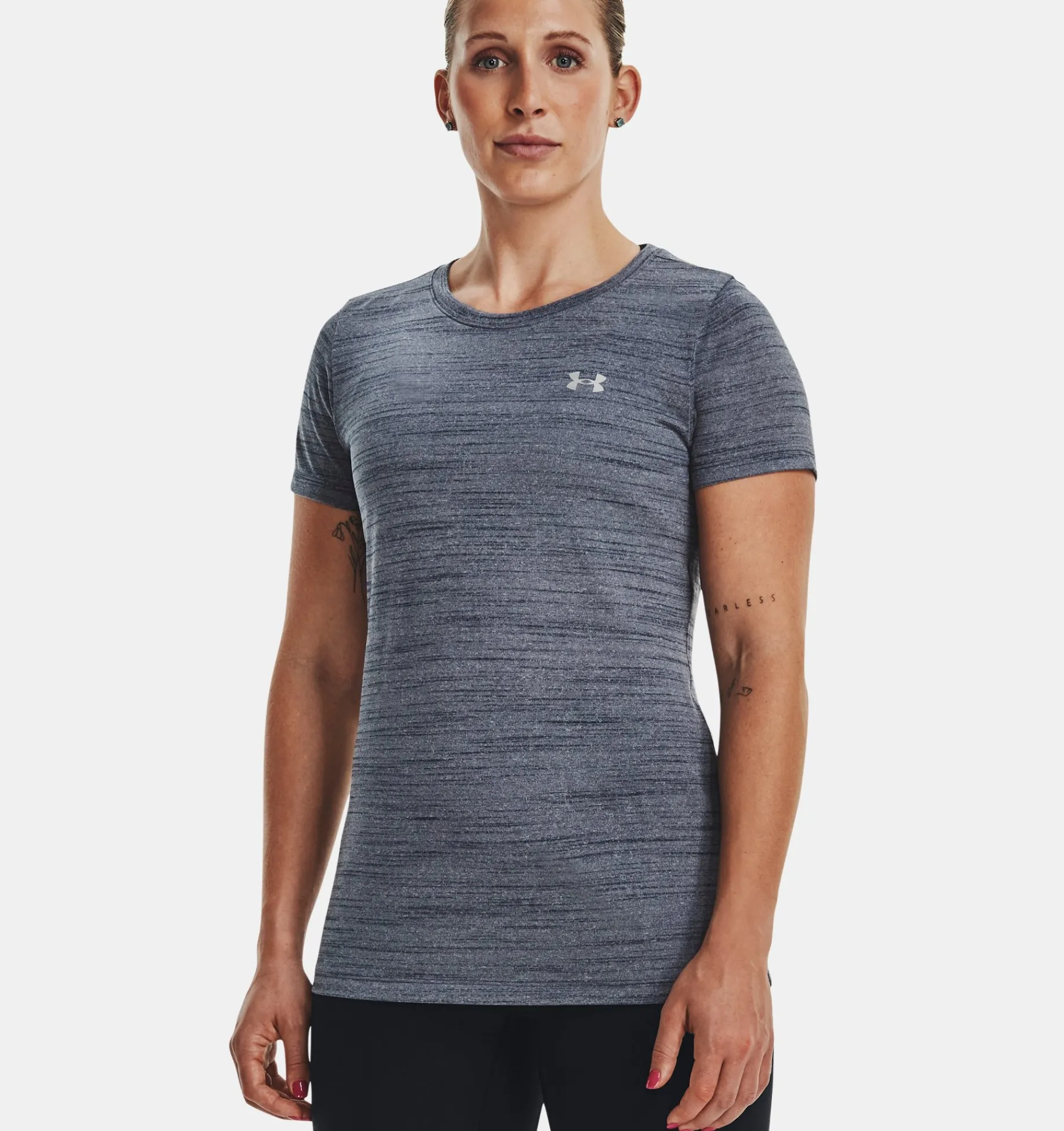 Sale Under Armour Maglia A Maniche Corte Ua Tech™ Tiger Da Donna Downpour Gray / Metallic Silver - 044