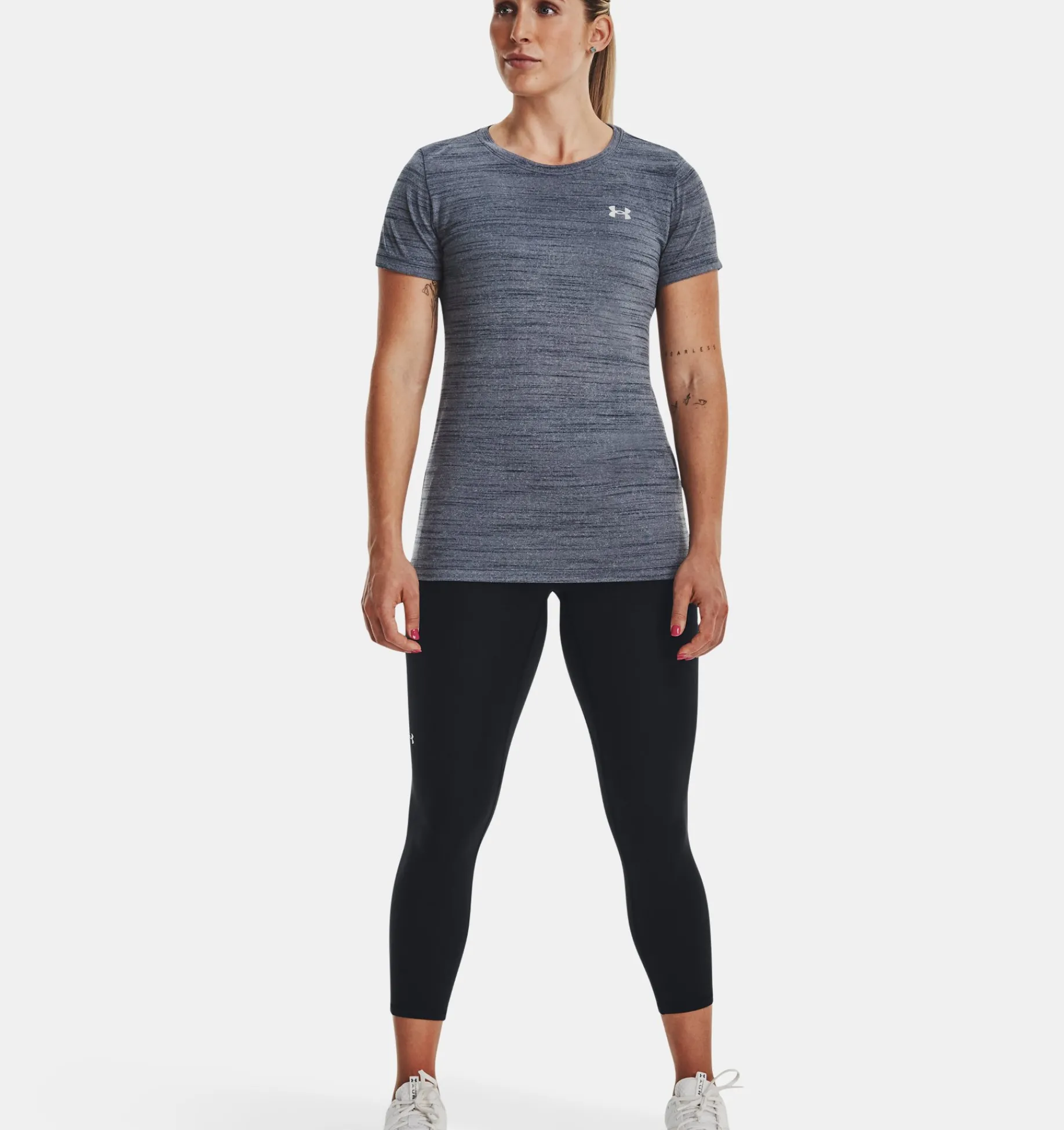 Sale Under Armour Maglia A Maniche Corte Ua Tech™ Tiger Da Donna Downpour Gray / Metallic Silver - 044