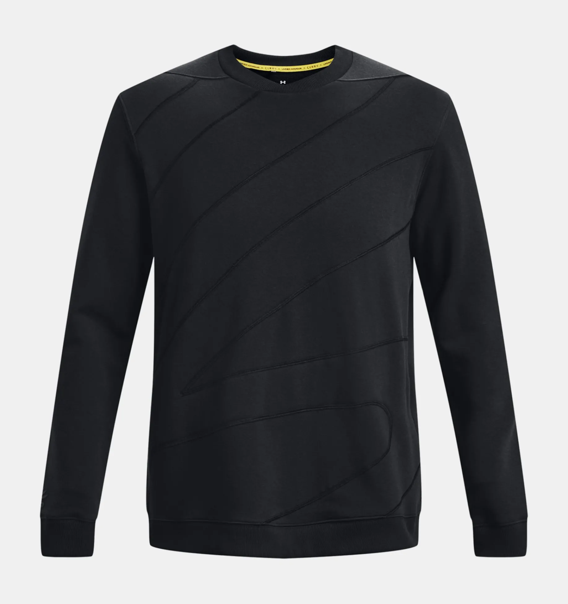 Outlet Under Armour Maglia A Maniche Lunghe Curry Crew Da Uomo Black - 001