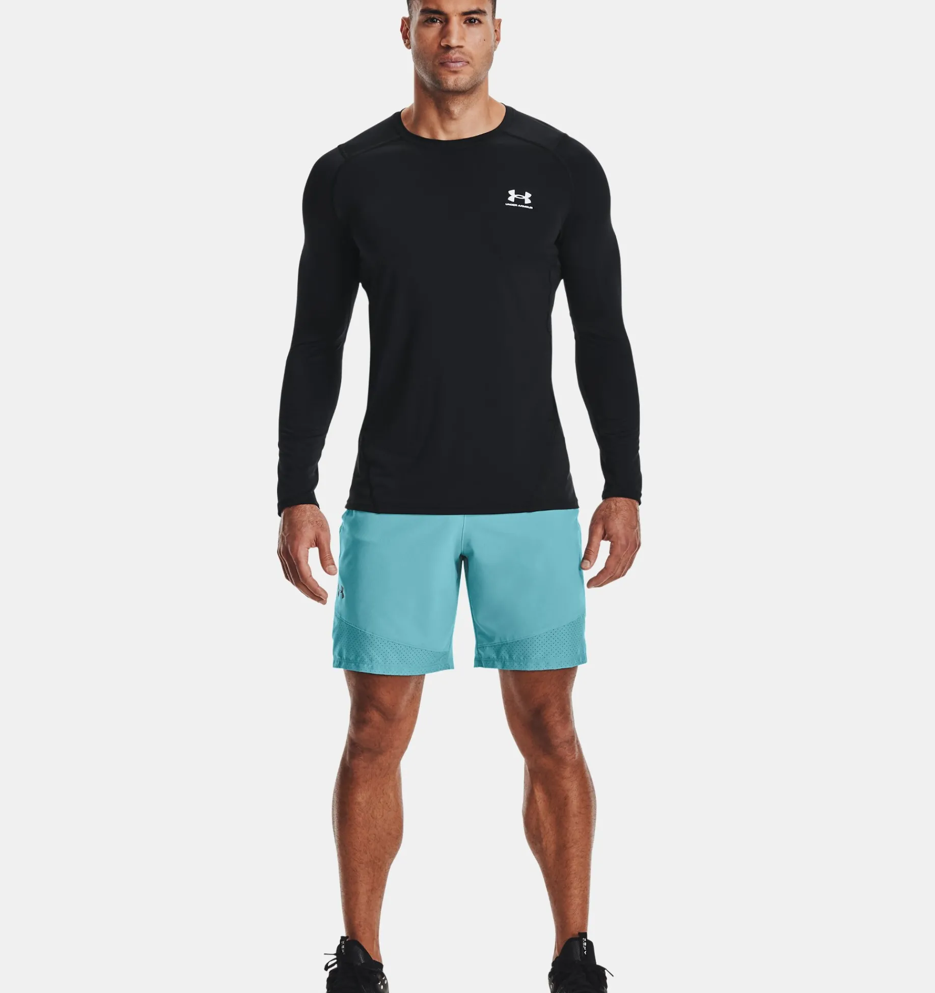 Best Sale Under Armour Maglia A Maniche Lunghe Heatgear® Fitted Da Uomo Black / White - 001