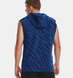 Online Under Armour Maglia Project Rock Rival Fleece Sleeveless Printed Full-Zip Da Uomo Blue Mirage / White - 471