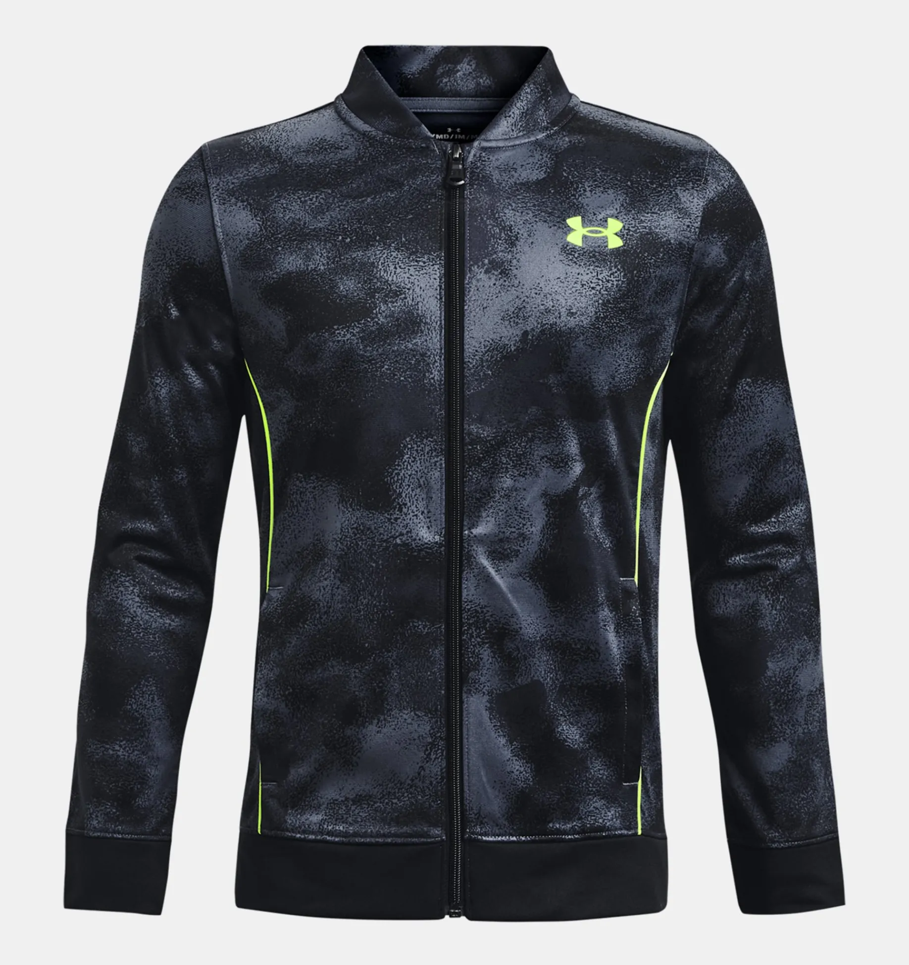 Cheap Under Armour Maglia Ua Pennant 2.0 Full Zip Da Ragazzo Black / Lime Surge - 004