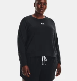 Best Under Armour Maglia Ua Rival Terry Crew Da Donna Black / White - 001