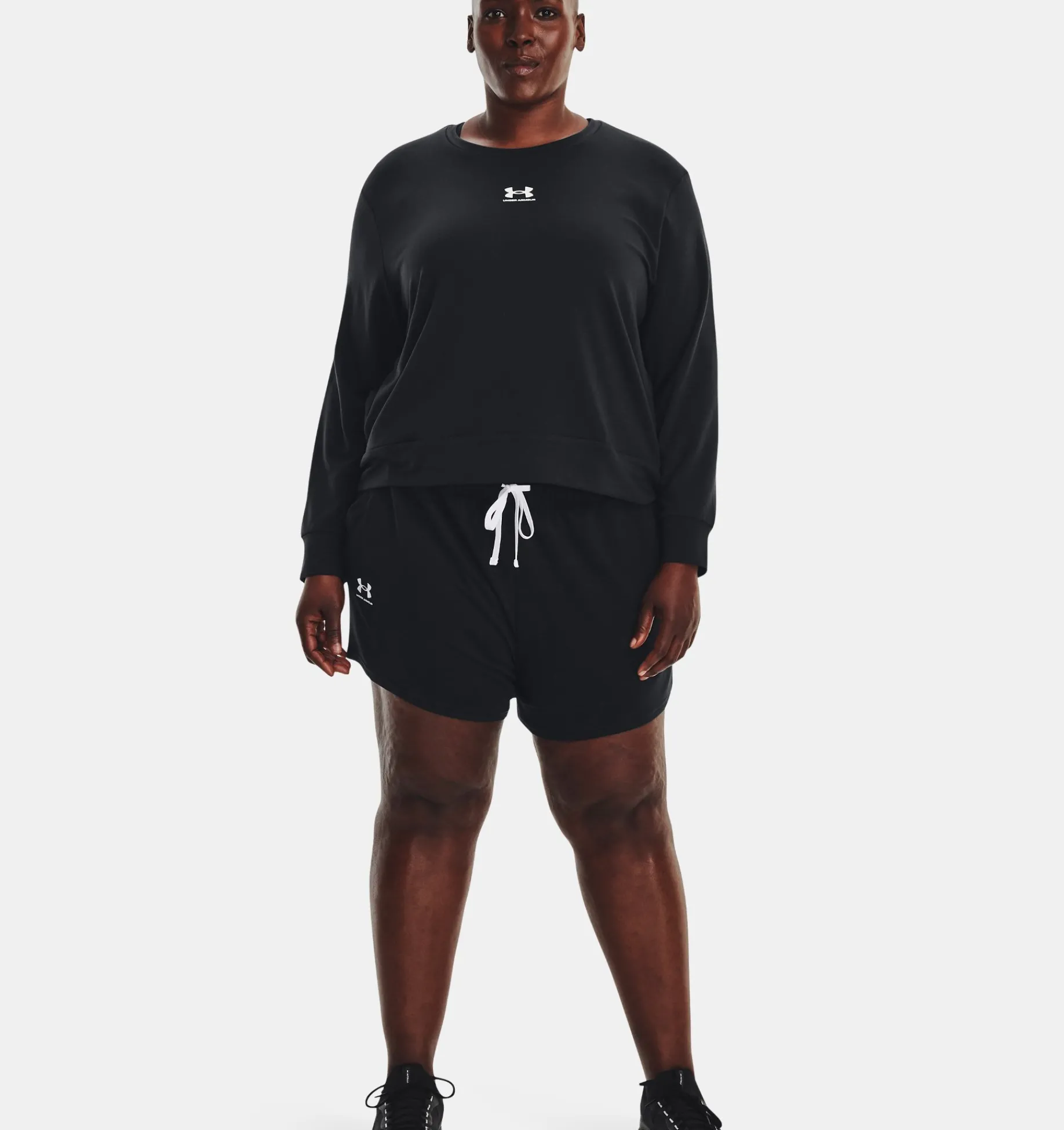 Best Under Armour Maglia Ua Rival Terry Crew Da Donna Black / White - 001