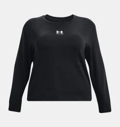 Best Under Armour Maglia Ua Rival Terry Crew Da Donna Black / White - 001