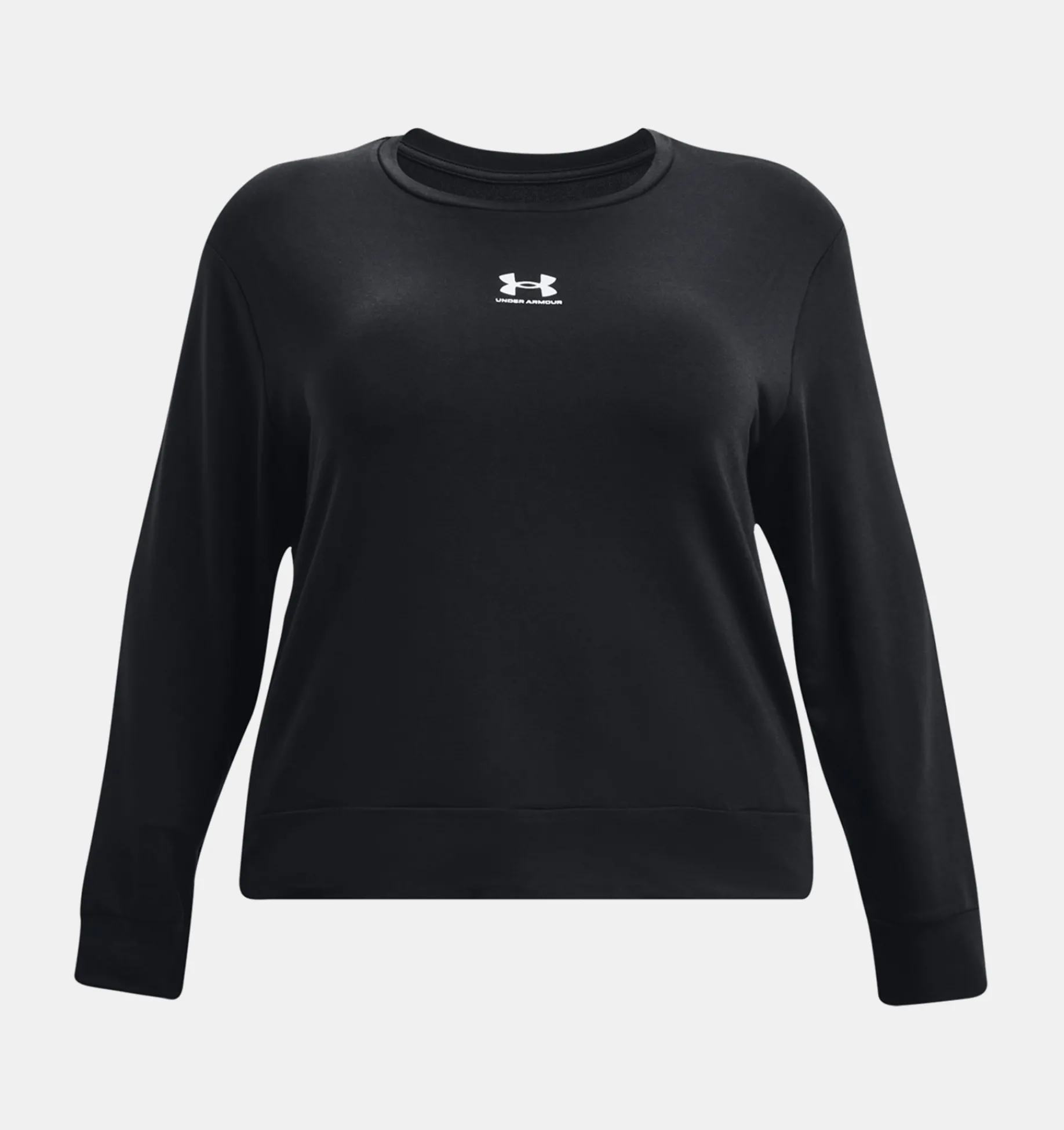 Best Under Armour Maglia Ua Rival Terry Crew Da Donna Black / White - 001