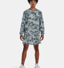 Hot Under Armour Maglia Ua Rival Terry Crew Da Uomo Harbor Blue / Gravel - 465