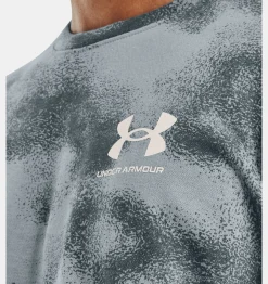 Hot Under Armour Maglia Ua Rival Terry Crew Da Uomo Harbor Blue / Gravel - 465