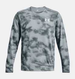 Hot Under Armour Maglia Ua Rival Terry Crew Da Uomo Harbor Blue / Gravel - 465