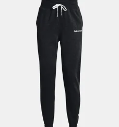 Hot Under Armour Pantaloni Ua Essential Fleece Script Da Donna Black / Jet Gray - 001