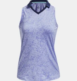 Shop Under Armour Polo Senza Maniche Ua Playoff Wild Fields Da Donna Baja Blue / White - 495