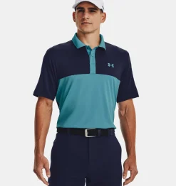 Fashion Under Armour Polo Ua Performance 3.0 Colorblock Da Uomo Glacier Blue / Midnight Navy - 433