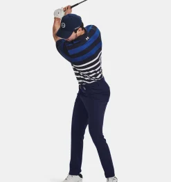 New Under Armour Polo Ua Playoff 3.0 Stripe Da Uomo Midnight Navy / Blue Mirage - 411