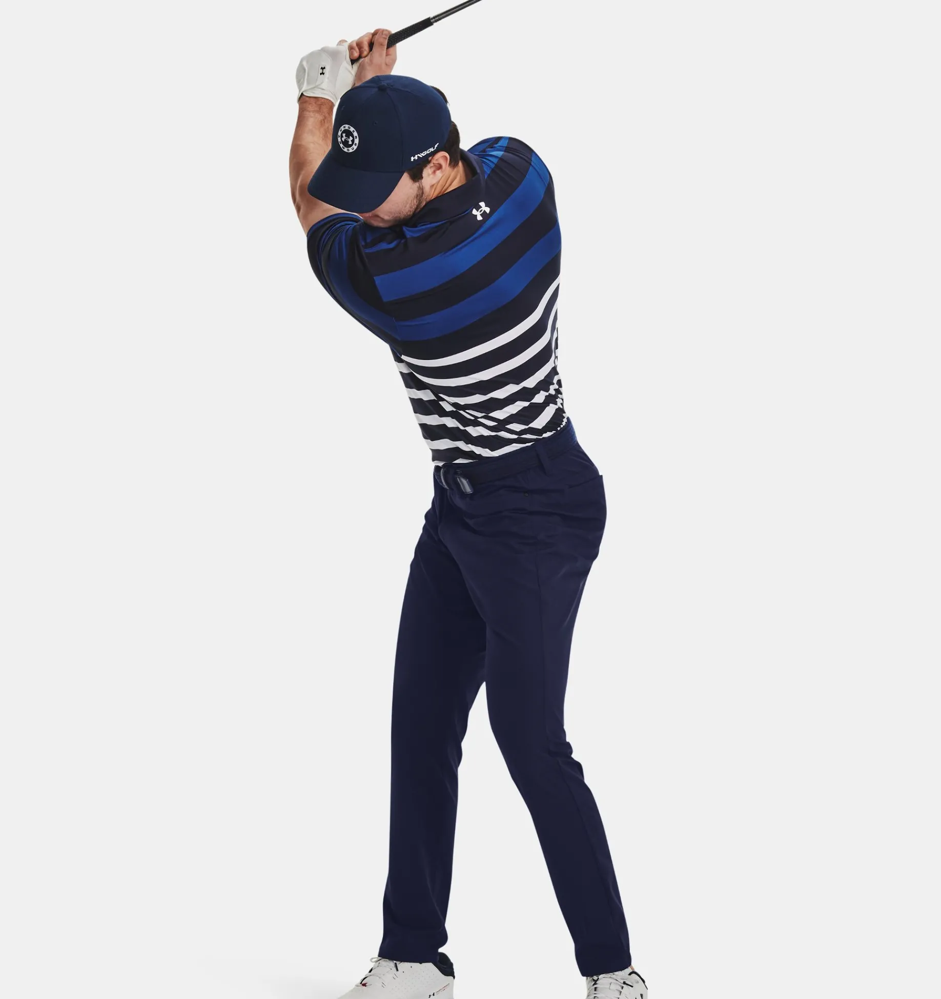 New Under Armour Polo Ua Playoff 3.0 Stripe Da Uomo Midnight Navy / Blue Mirage - 411
