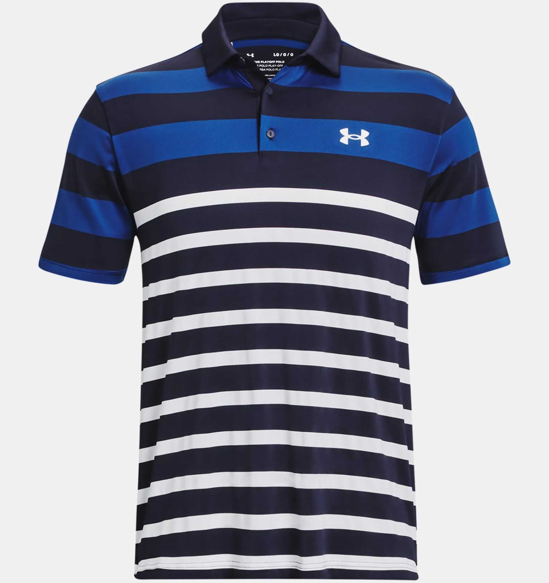 New Under Armour Polo Ua Playoff 3.0 Stripe Da Uomo Midnight Navy / Blue Mirage - 411