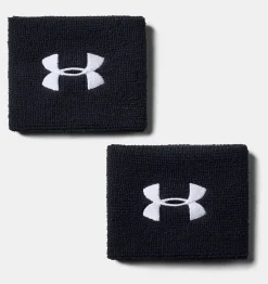 New Under Armour Polsino Ua 8 Cm Performance Da Uomo - Confezione Da 2 Black / White - 001