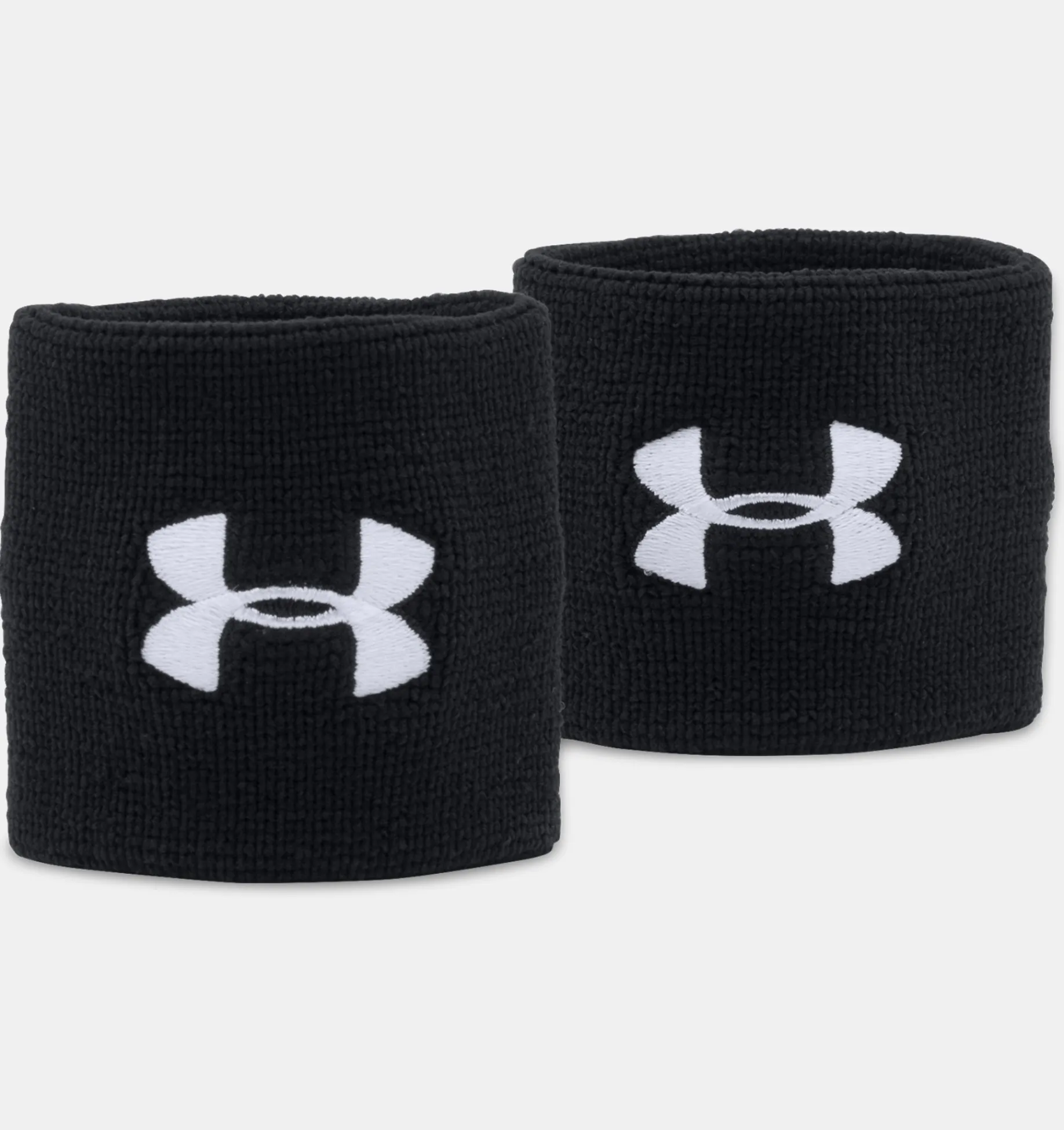 New Under Armour Polsino Ua 8 Cm Performance Da Uomo - Confezione Da 2 Black / White - 001