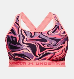 Fashion Under Armour Reggiseno Sportivo Armour® Mid Crossback Print Da Donna Posh Pink / Pink Shock - 603