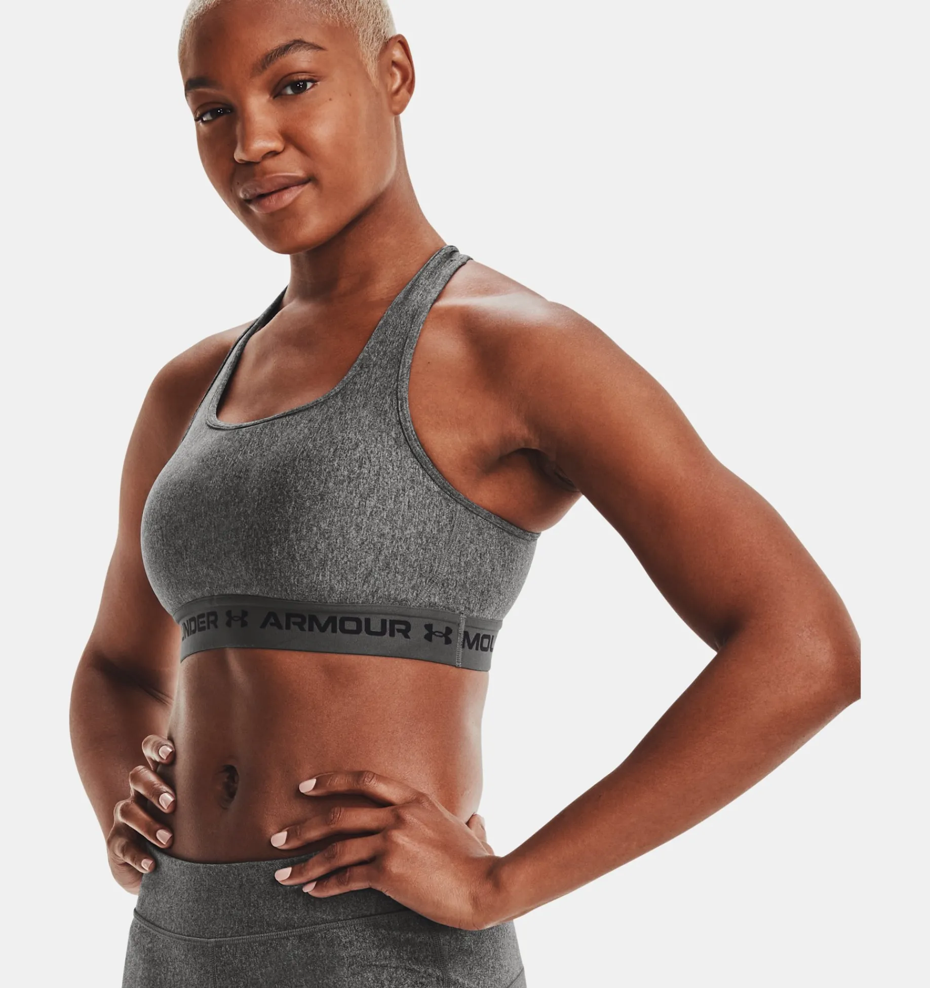 Cheap Under Armour Reggiseno Sportivo Armour® Mid Crossback Heather Da Donna Charcoal Light Heather / Pitch Gray - 019