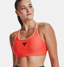 Discount Under Armour Reggiseno Sportivo Project Rock Crossback Family Da Donna After Burn / Peach Horizon - 877