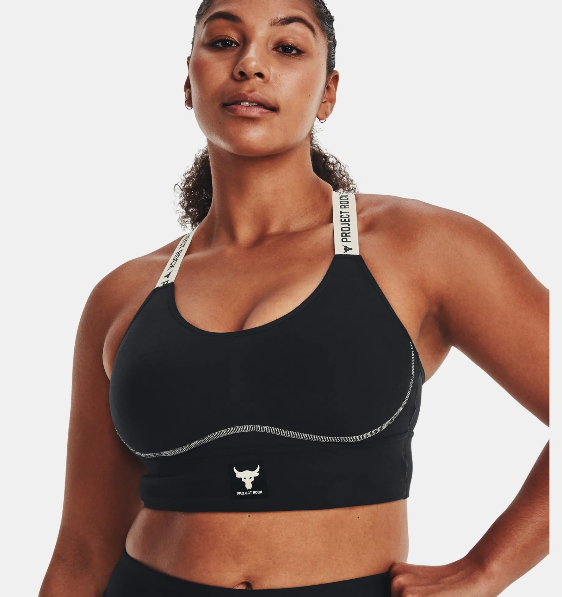 Best Sale Under Armour Reggiseno Sportivo Project Rock Infinity Mid Da Donna Black / Ivory - 002