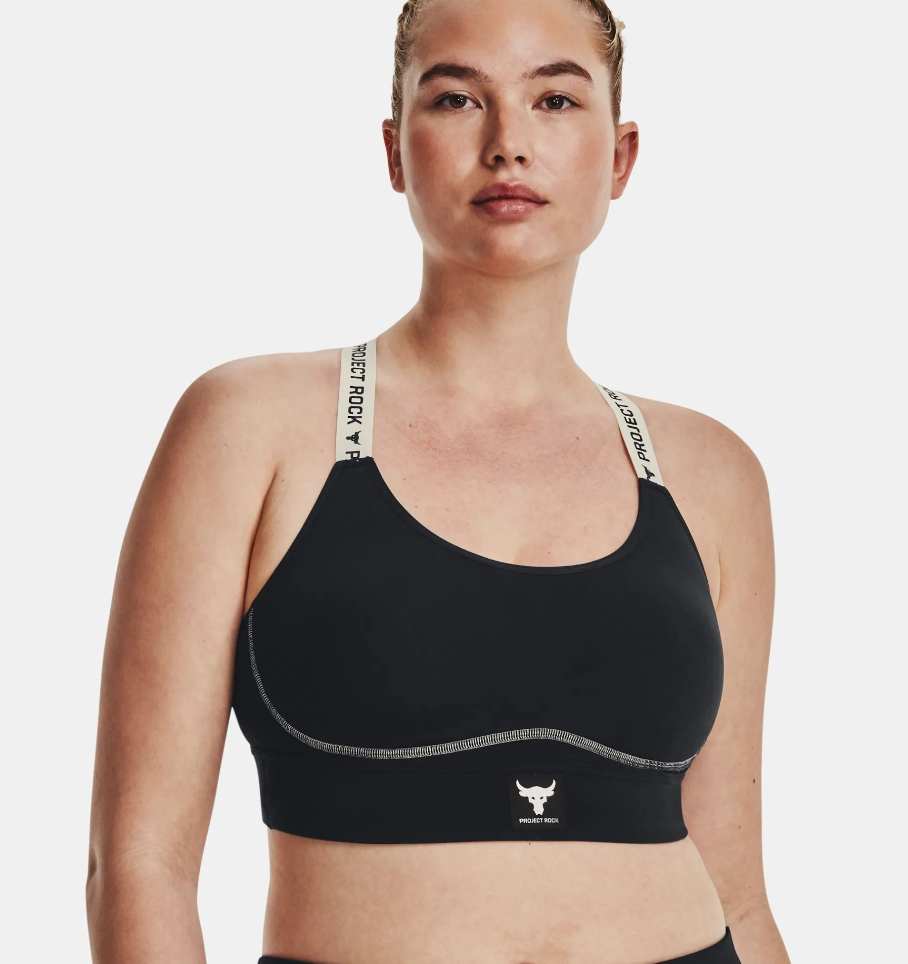 Best Sale Under Armour Reggiseno Sportivo Project Rock Infinity Mid Da Donna Black / Ivory - 002