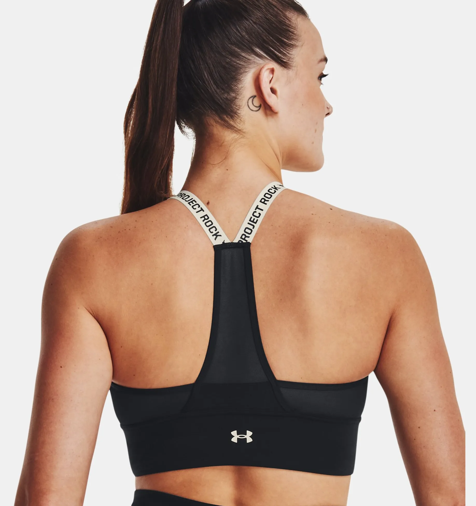Best Sale Under Armour Reggiseno Sportivo Project Rock Infinity Mid Da Donna Black / Ivory - 002