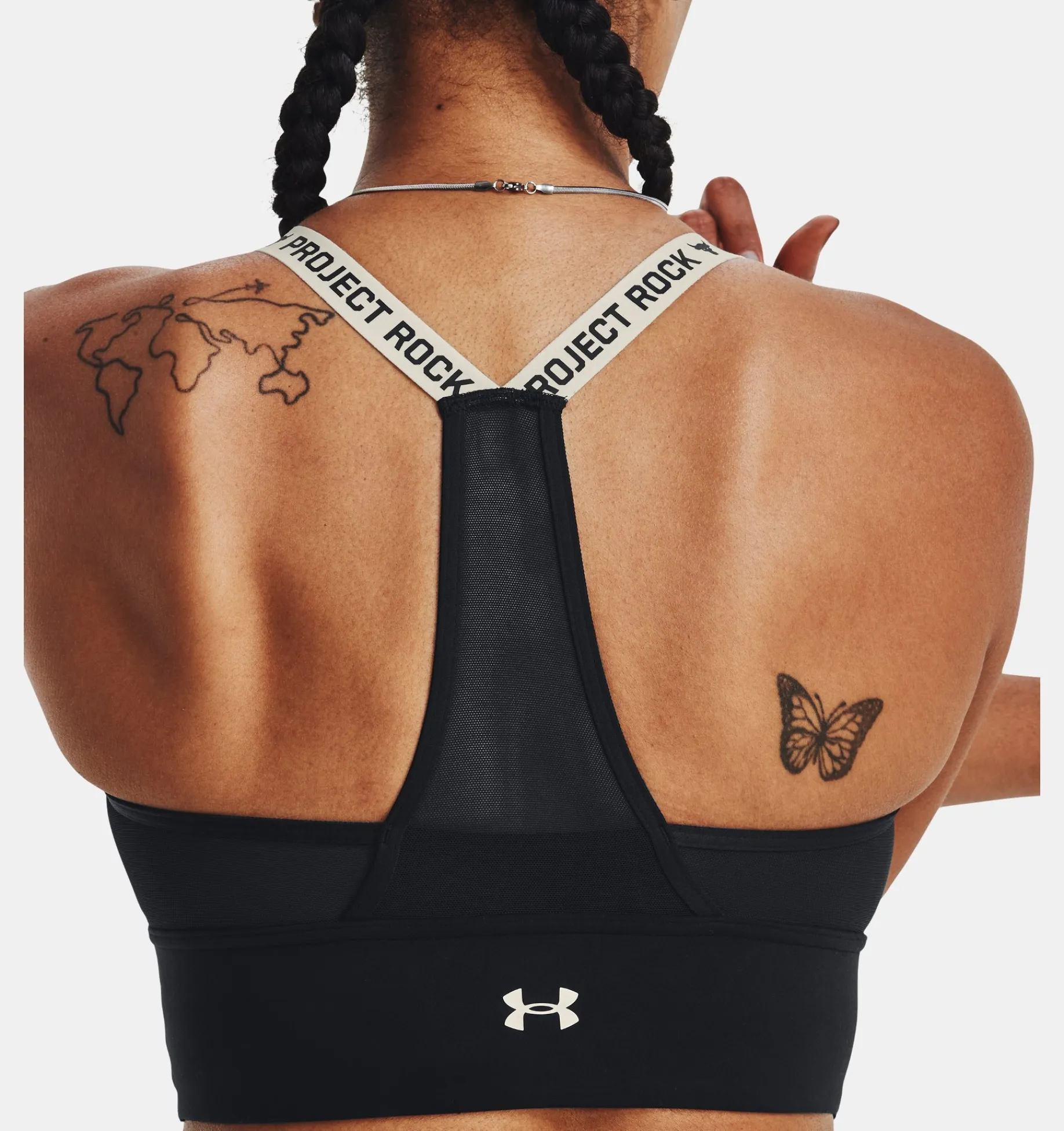 Best Sale Under Armour Reggiseno Sportivo Project Rock Infinity Mid Da Donna Black / Ivory - 002