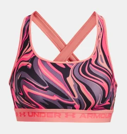 Clearance Under Armour Reggiseno Sportivo Ua Crossback Mid Print Da Donna Posh Pink / Pink Shock - 603