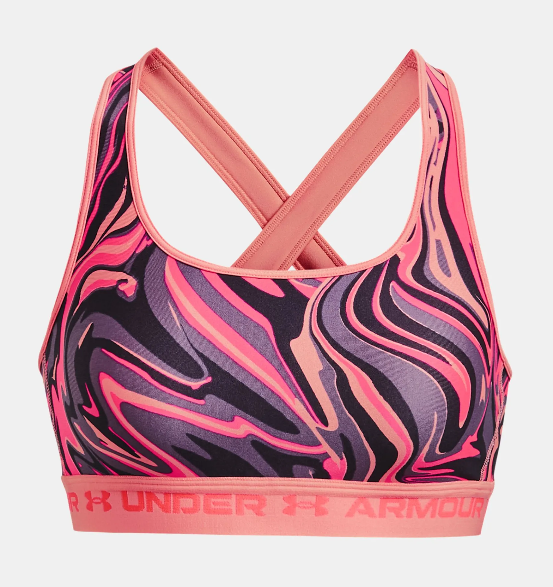 Clearance Under Armour Reggiseno Sportivo Ua Crossback Mid Print Da Donna Posh Pink / Pink Shock - 603