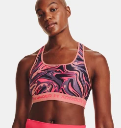 Clearance Under Armour Reggiseno Sportivo Ua Crossback Mid Print Da Donna Posh Pink / Pink Shock - 603