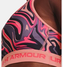 Clearance Under Armour Reggiseno Sportivo Ua Crossback Mid Print Da Donna Posh Pink / Pink Shock - 603