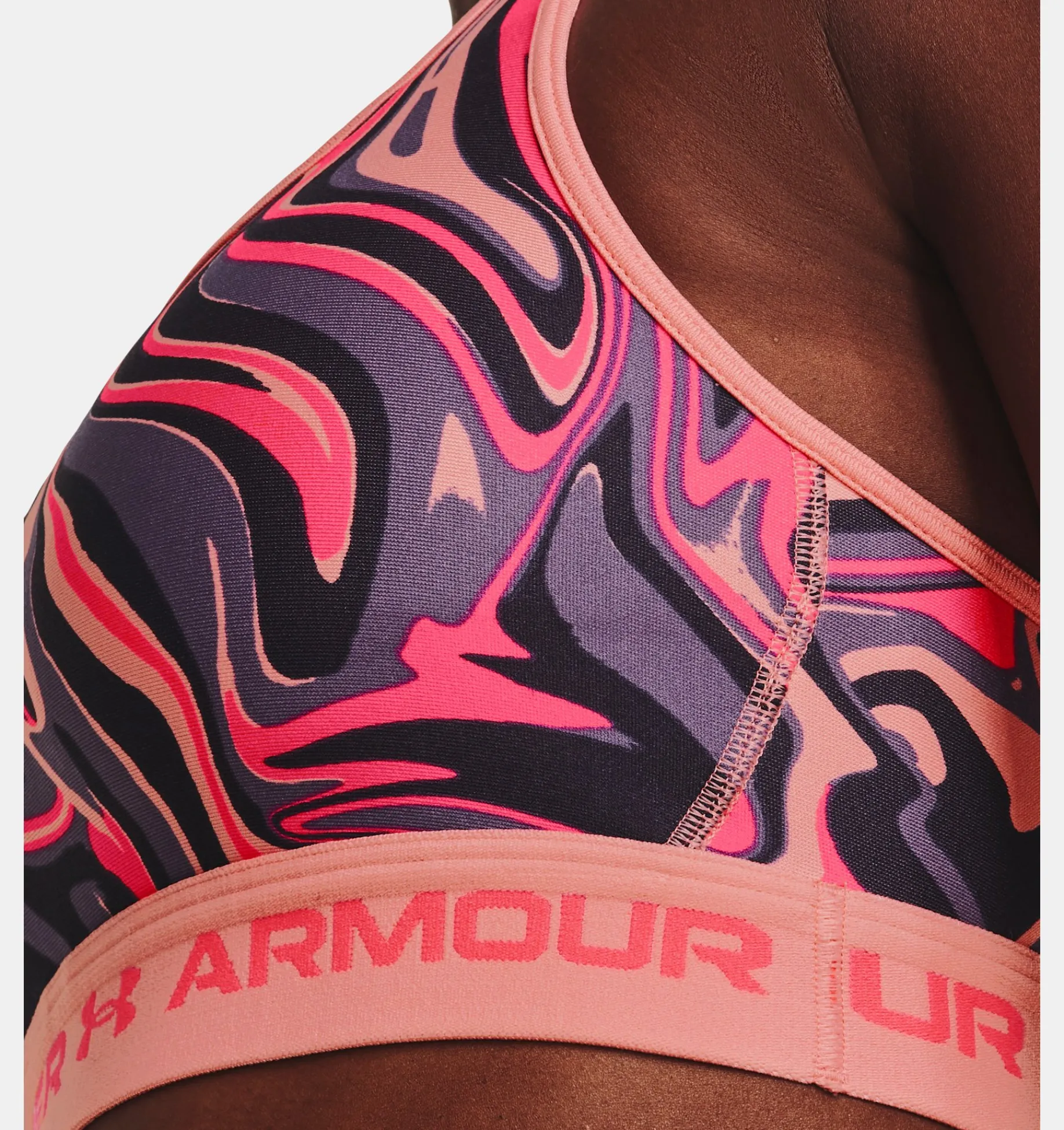 Clearance Under Armour Reggiseno Sportivo Ua Crossback Mid Print Da Donna Posh Pink / Pink Shock - 603