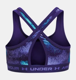 Online Under Armour Reggiseno Sportivo Ua Crossback Printed Da Ragazza Sonar Blue / Baja Blue - 468