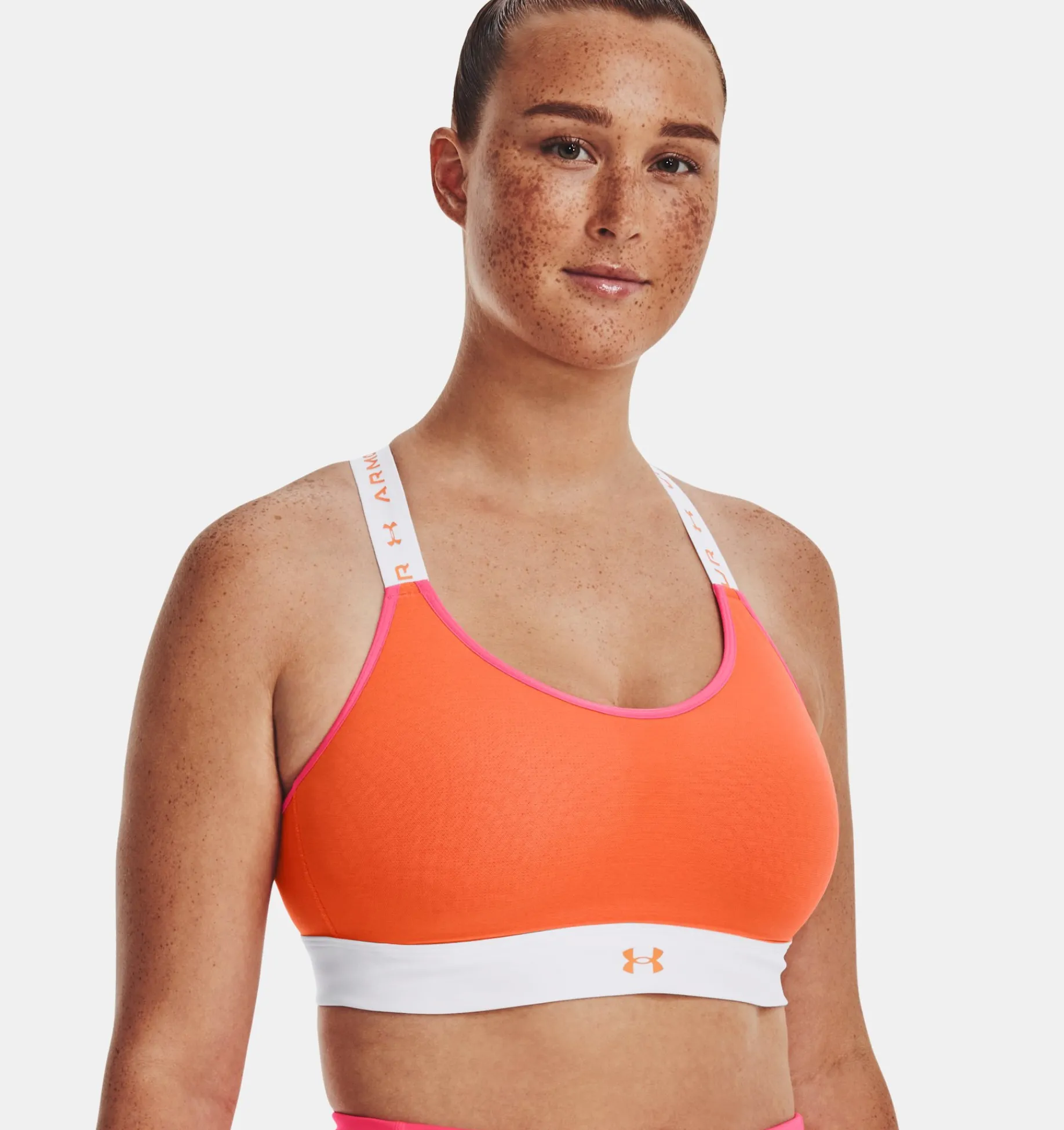 Best Sale Under Armour Reggiseno Sportivo Ua Infinity Mid Run Da Donna White / Pink Shock - 100