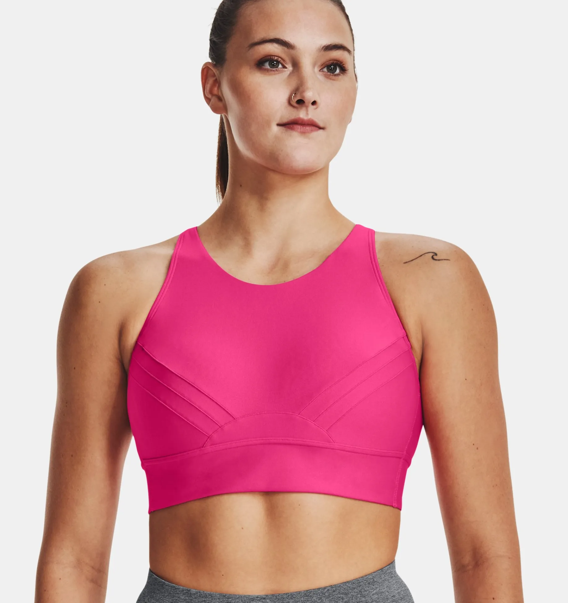 Cheap Under Armour Reggiseno Sportivo Ua Infinity Mid Pintuck Da Donna Bubble Gum / Metallic Silver - 634